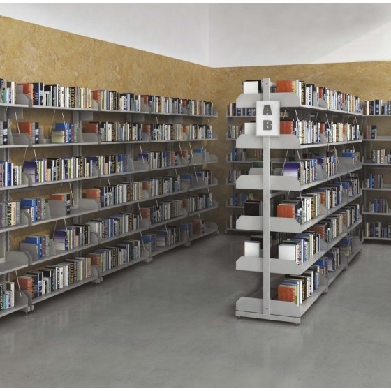 rayonnage de bibliothèque métallique