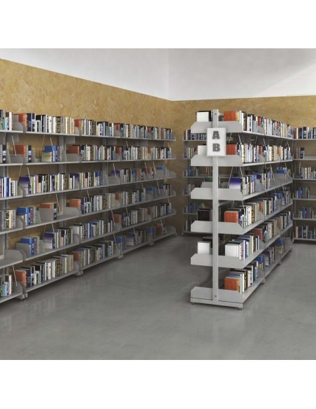 rayonnage de bibliothèque métallique