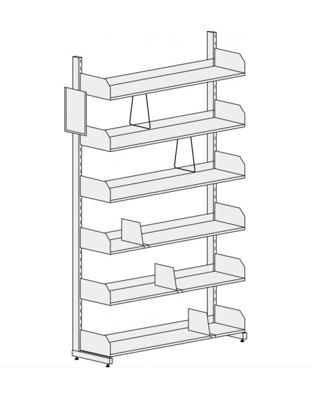 rayonnage de bibliothèque métallique