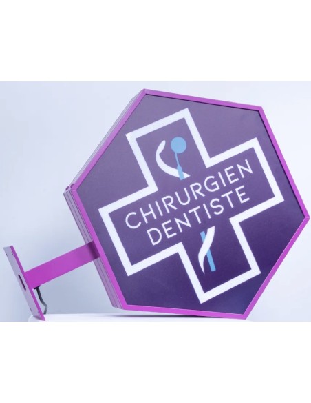 Enseigne Dentiste Lumineuse Double Face | Conforme ONCD