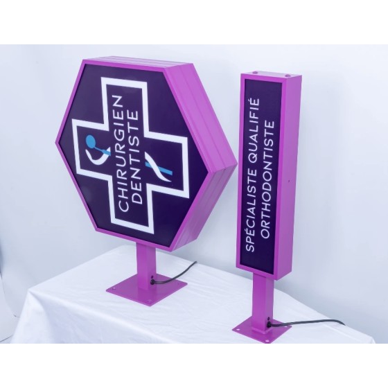 Kit Enseigne Dentiste + Orthodontiste LED | Conforme ONCD