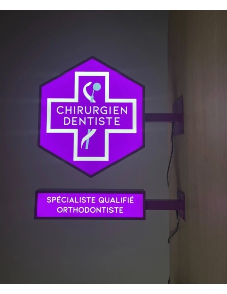 Kit Enseigne Dentiste + Orthodontiste LED | Conforme ONCD