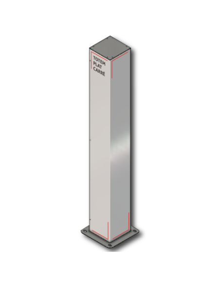 totem carré faces planes aluminium laquées