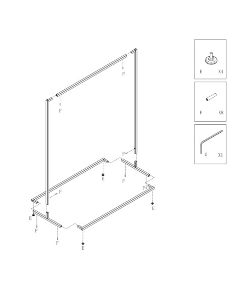 portant blanc métallique stable 90x175