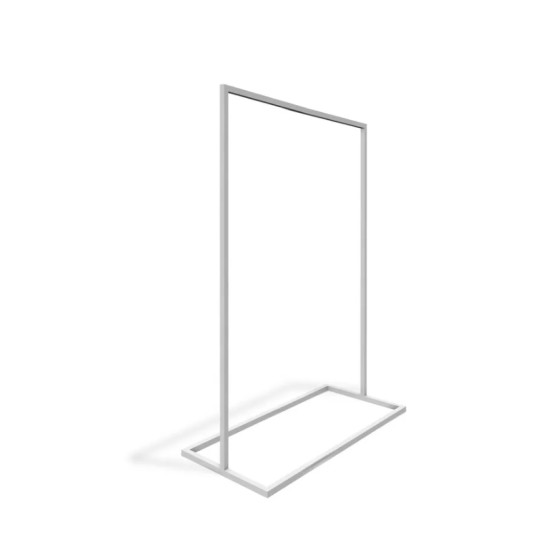 portant blanc métallique stable 90x155