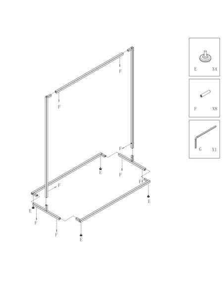 portant blanc métallique stable 120x175
