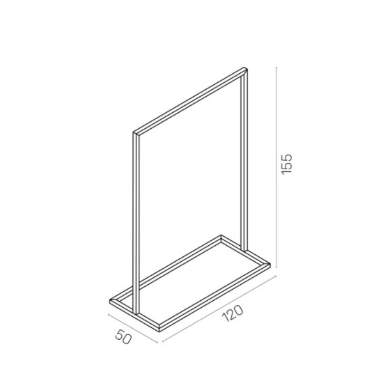 portant blanc métallique stable 120x155