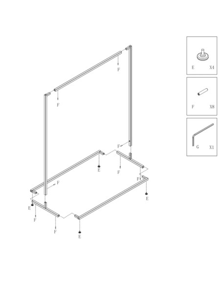 portant blanc métallique stable 120x155