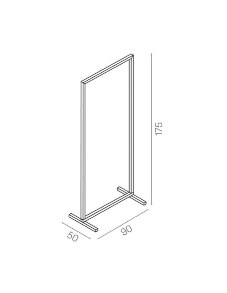 portant blanc métallique  90x175