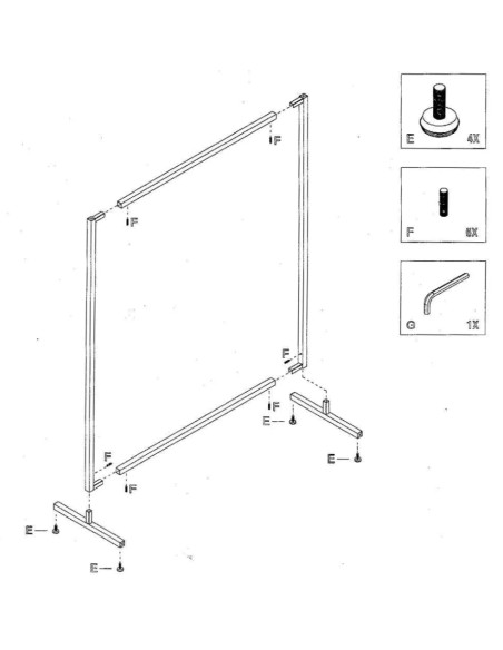 portant blanc métallique  90x175