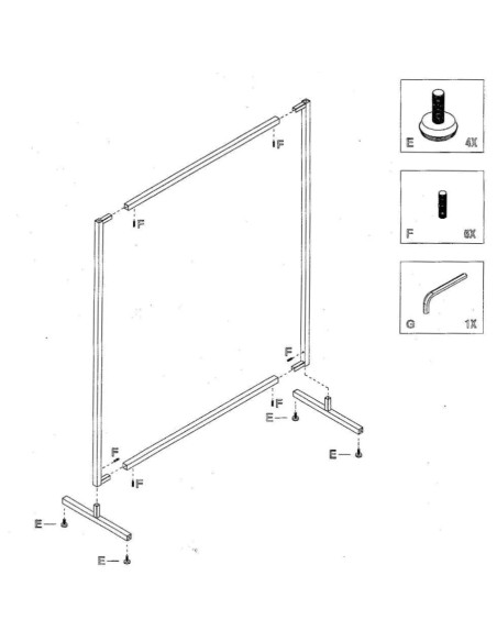 Portant noir 90x155 cm