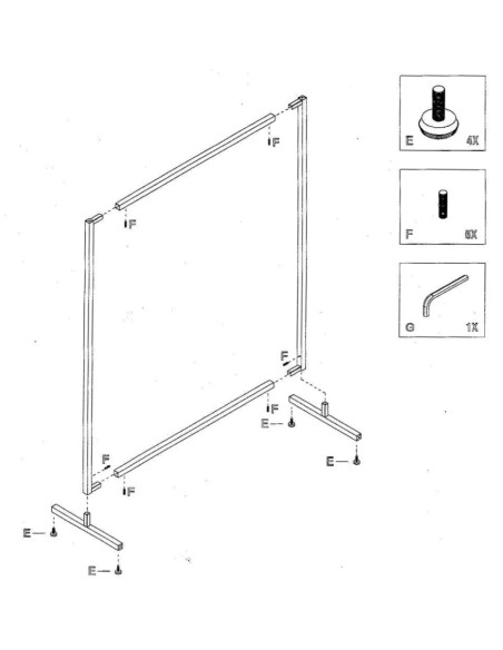Portant noir 120x155 cm