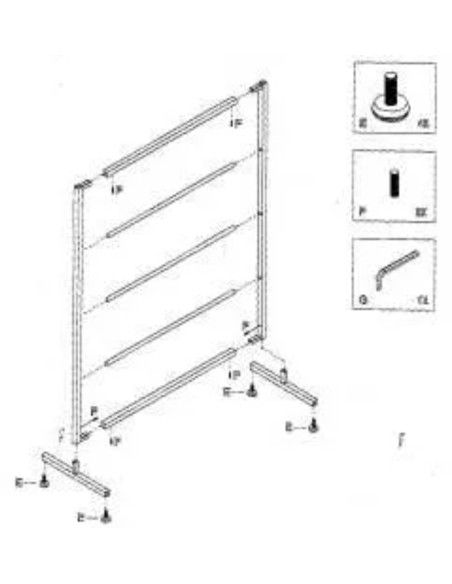 Portant 4 barres noir 80x140 cm