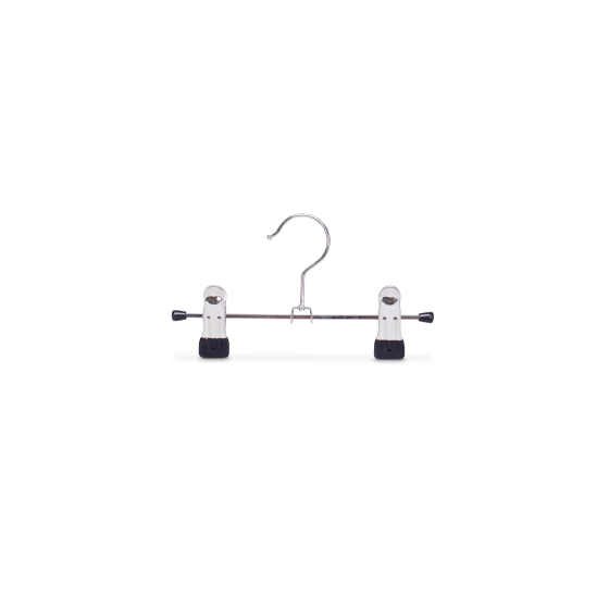 Cintre avec deux pinces en métal chromé