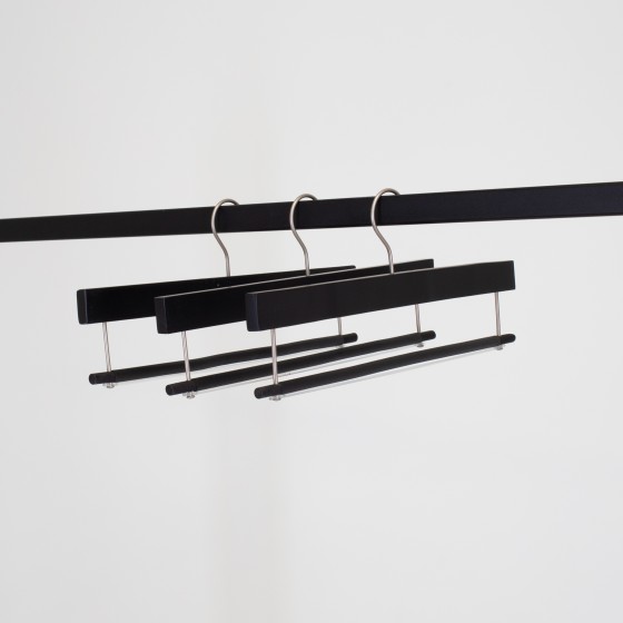 Cintre à barre antiglisse, bois de lotus noir, 35 cm