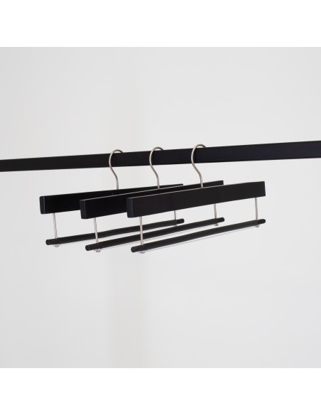 Cintre à barre antiglisse, bois de lotus noir, 35 cm
