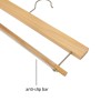 Cintre à barre antiglisse, bois de lotus  vernis finition mat, 35 cm