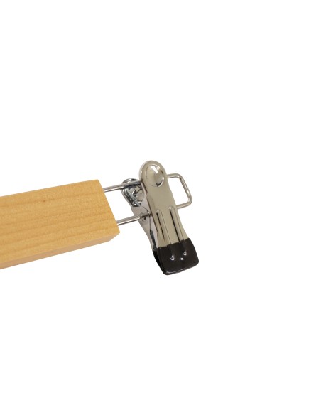 Cintre à pinces en bois de lotus vernis avec pinces