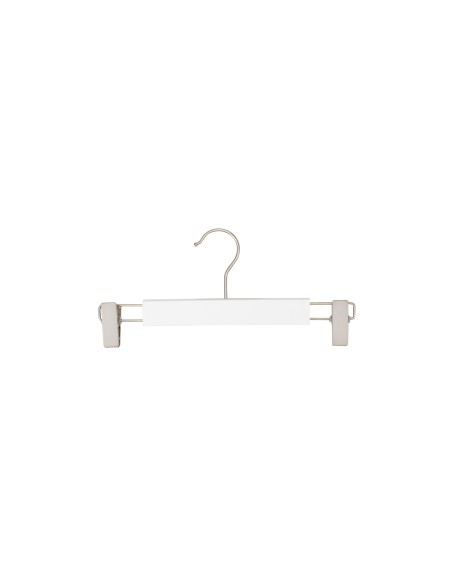 cintre bois de lotus blanc 28 cm avec 2 crochets finition mat