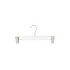cintre bois de lotus blanc 28 cm avec 2 crochets finition mat