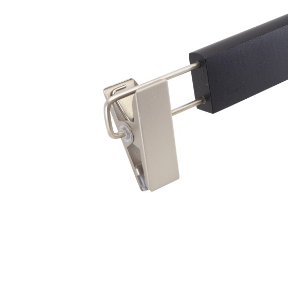 cintre bois de lotus noir 34 cm avec 2 crochets finition mat