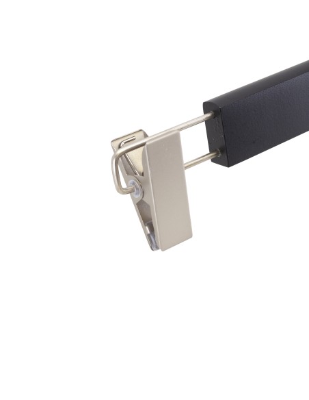 cintre bois de lotus noir 34 cm avec 2 crochets finition mat