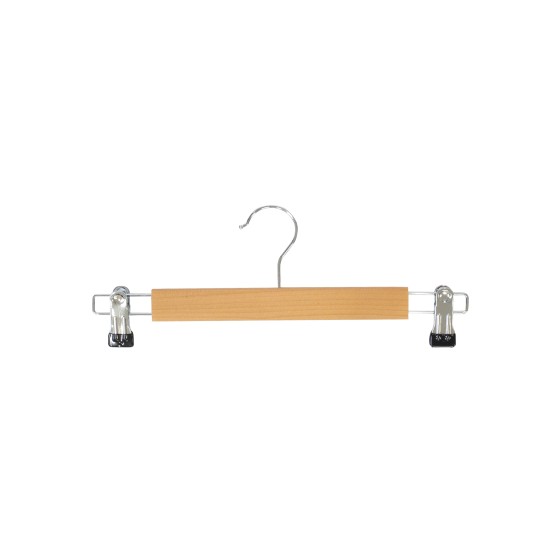 Cintre à pinces en bois de lotus vernis avec pinces 34 cm