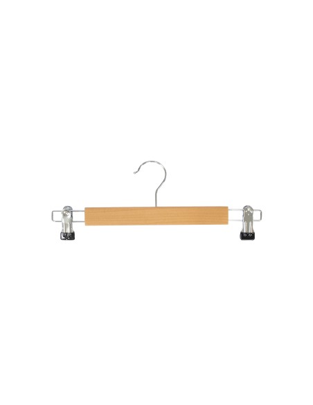 Cintre à pinces en bois de lotus vernis avec pinces 34 cm