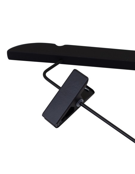 Cintre à pinces, soft touch noir bois de lotus 34 cm crochet noir