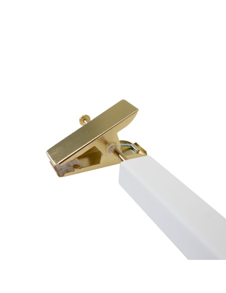 Cintre à pinces dorées, bois de lotus, blanc, 34 cm, crochet doré