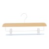 Cintre en hêtre, à pinces blanches, vernis transparant mat, 36 cm, cro