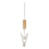Cintre en hêtre, à pinces blanches, vernis transparant mat, 36 cm, cro