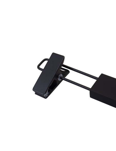 Cintre à pinces, bois de lotus, soft touch noir, 38 cm, crochet noir