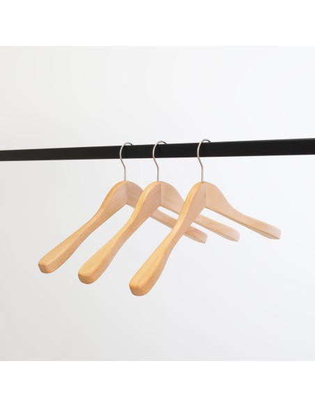 Cintre en bois pour vestes, bois de lotus, 41 cm, crochet mat