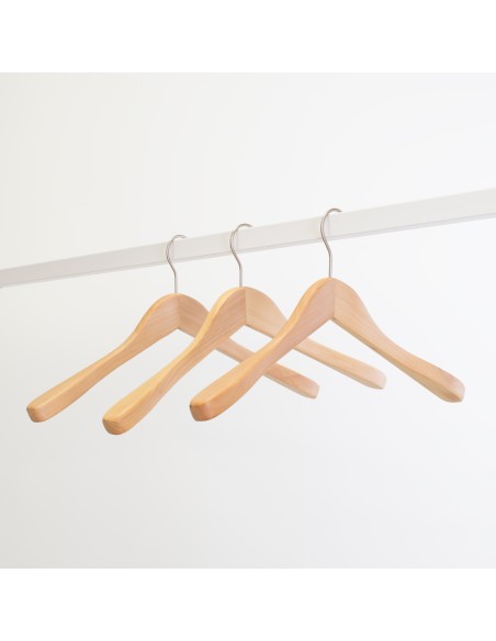 Cintre en bois pour vestes, bois de lotus, 41 cm, crochet mat