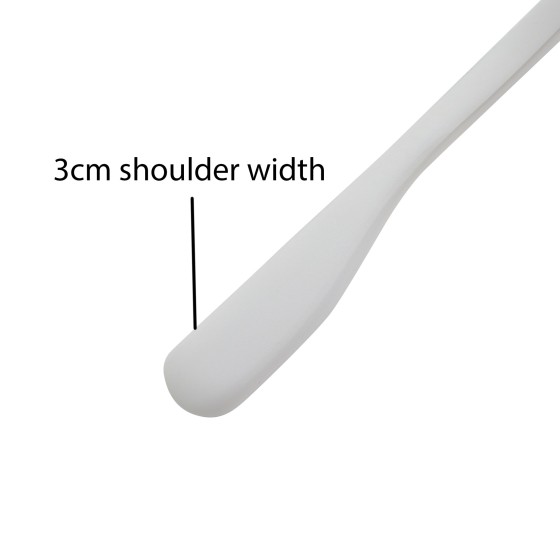 Cintre blanc pour vestes, bois de lotus, 41 cm, crochet mat