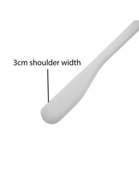 Cintre blanc pour vestes, bois de lotus, 41 cm, crochet mat