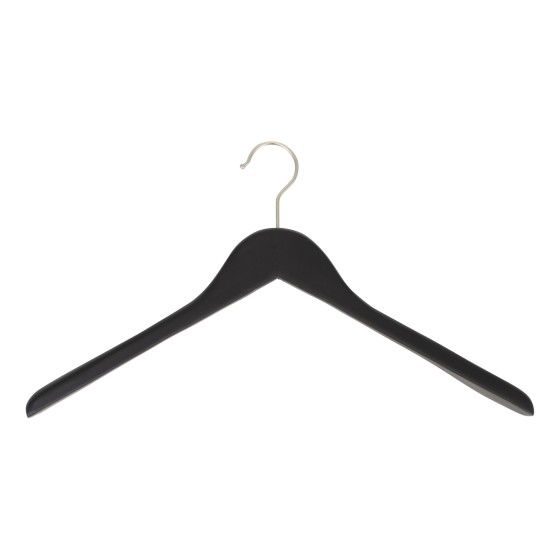 Cintre noir pour vestes, largeur épaules 3cm, bois de lotus, 44 cm, cr