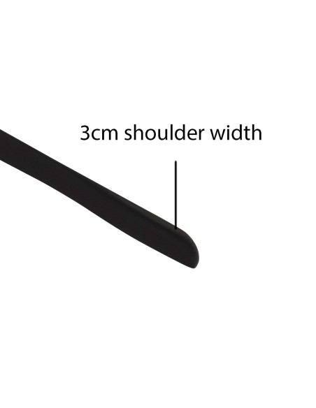 Cintre soft touch noir pour vestes,bois de lotus, 44 cm, crochet noir