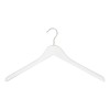 Cintre blanc pour vestes, bois de lotus, 44 cm, crochet mat