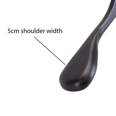 Cintre noir pour vestes, bois de lotus, 44 cm, crochet brillant 2