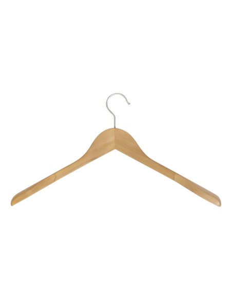 Cintre en bois pour vestes, bois de lotus, 44 cm, crochet brillant
