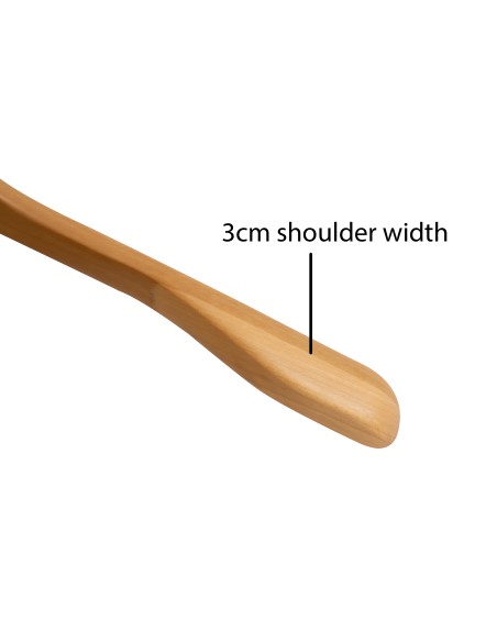 Cintre en bois pour vestes, bois de lotus, 44 cm, crochet brillant