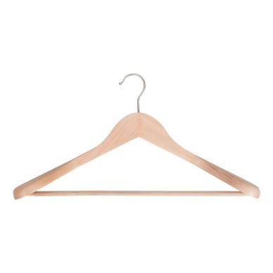 Cintre en bois, bois de lotus, 44 cm, crochet mat