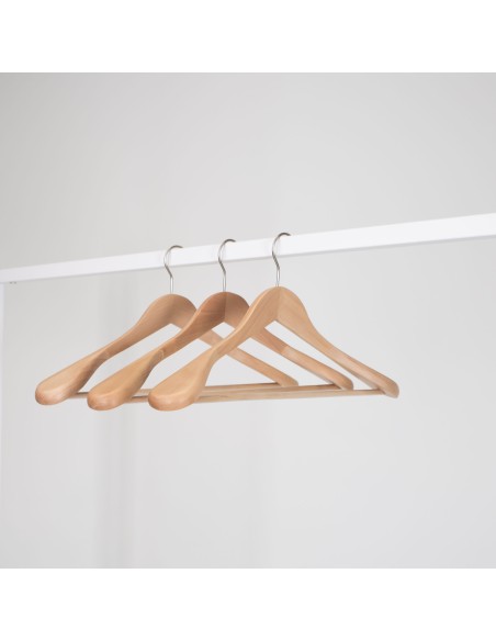 Cintre soft touch noir, barre antiglisse pour pantalons, 44 cm, croche