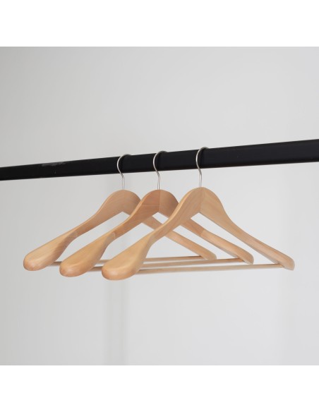 Cintre soft touch noir, barre antiglisse pour pantalons, 44 cm, croche