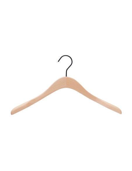 Cintre droit en hêtre, 41 cm, crochet noir