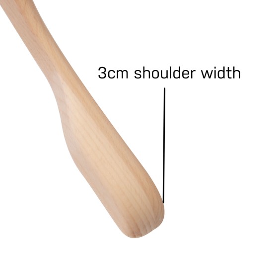 Cintre droit en hêtre, 41 cm, crochet noir