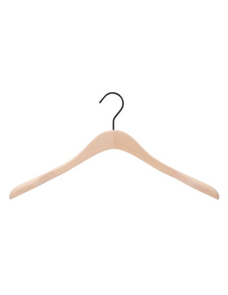 Cintre droit en hêtre, 44 cm, crochet noir