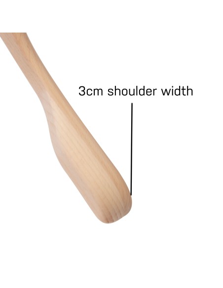 Cintre droit en hêtre, 44 cm, crochet noir